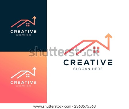 Up house logo design vector illustration
