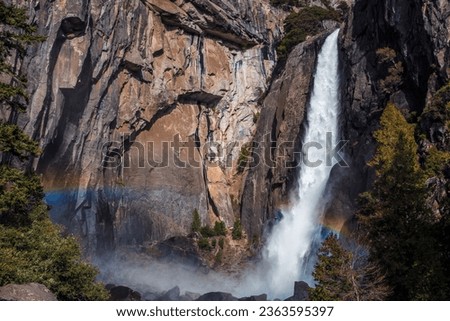 Rainbow on Lower Yosemite Falls, Yosemite National Park, California
