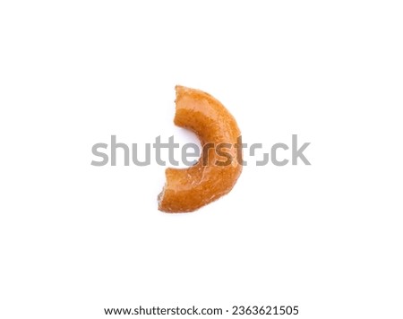 Bitten glazed donut isolated on white background. After some edits.