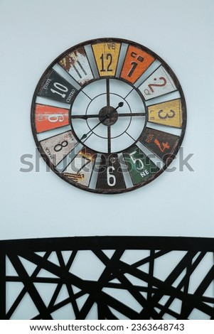 The Global clock hanging on Wall, the part of interior design  