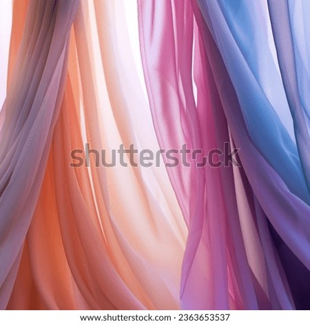 a wind-swept pastel chiffon curtain

 Royalty-Free Stock Photo #2363653537