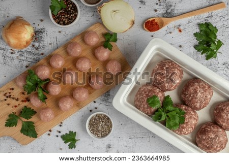 semi-finished products meatballs and cutlets