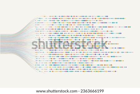 Big data visualization. Social network, financial analysis of complex databases. Data mining. Vector technology background. Information analytics concept.  Royalty-Free Stock Photo #2363666199