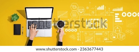 Meeting theme with person using a laptop computer