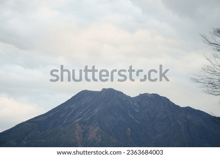 Scenery of Sakurajima covered with clouds