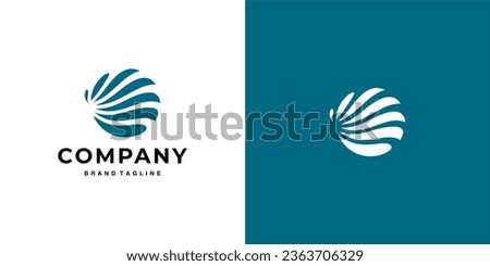 abstract logo icon wave shell business corporate Royalty-Free Stock Photo #2363706329