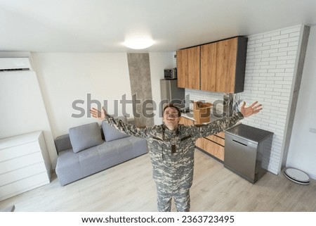 the soldier is happy at home