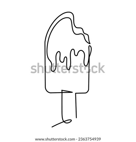 Vector continuous one line Ice Cream illustration