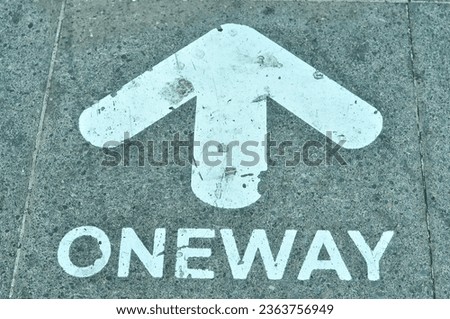 One way sign road and arrow