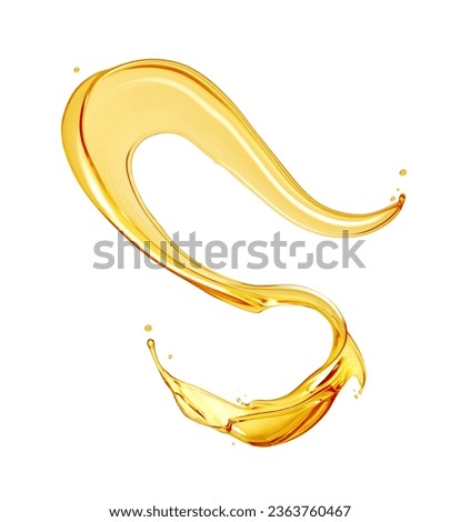 Oily splashes in a twisted shape isolated on a white background