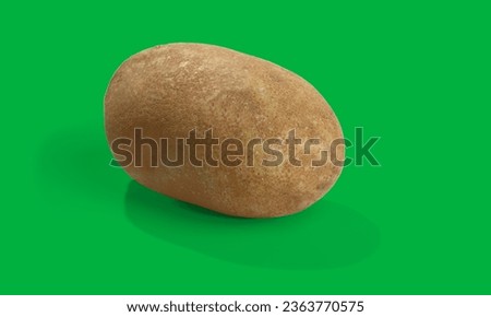 Single Potato, isolated on green screen.  