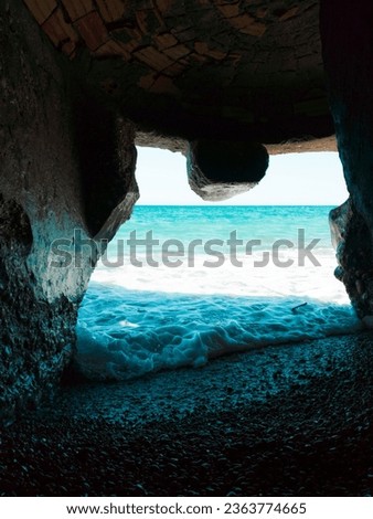 photo inside a marine cove on the Mediterranean beach