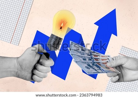 Photo cartoon comics sketch collage picture of hand having earning money idea isolated creative background