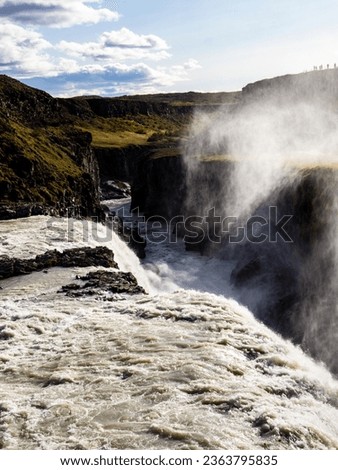 Dramatic picture of Gullfoss Waterfall.
