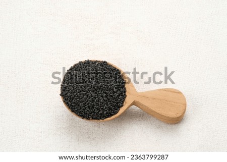 Selasih or basil seed, is a spice from the basil plant, usually used to mix in drinks.  Royalty-Free Stock Photo #2363799287