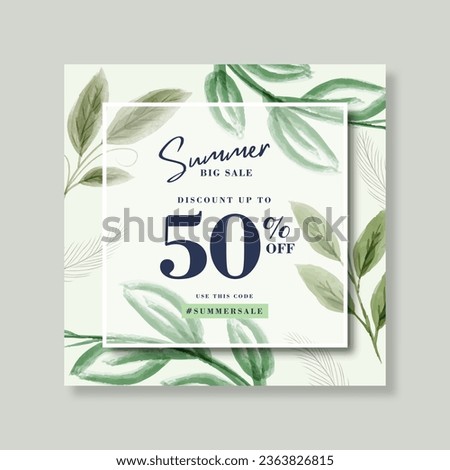 Summer big sale square banner template