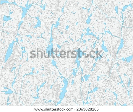 Topographic vector map with lake, river and isoline Royalty-Free Stock Photo #2363828285