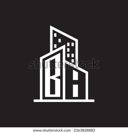 BI real estate logo with building style , real estate Logo Stock Vector