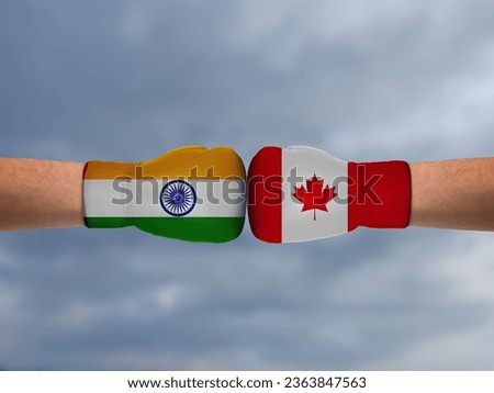 Relation Crisis between India and Canada. India vs Canada concept background