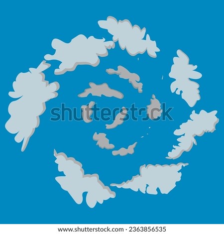 swirl clouds white blue vector illustration