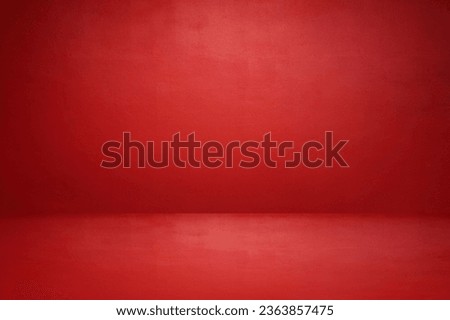 The floor and walls of the room are red as the background. Royalty-Free Stock Photo #2363857475