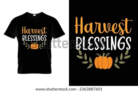Harvest blessings Happy thanksgiving fall season t-shirt design vector