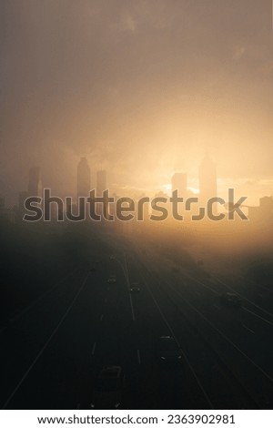 Foggy Skyline Sunset, Atlanta Georgia