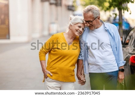 Senior couple in love walking in the city
 Royalty-Free Stock Photo #2363917045