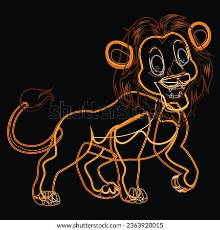 hand drawn loin vector outlines