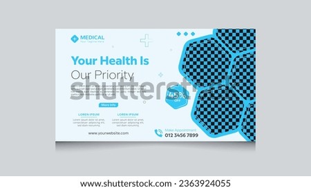 Medical web banner template design for social media post advertising