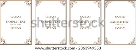 Decorative vintage frames, borders set, photo frame floral for picture, Vector design decoration border Royalty-Free Stock Photo #2363949553