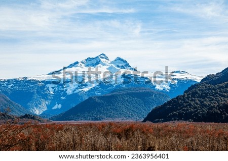 View of Cerro Tronador, Bariloche, Argentina, in autumn