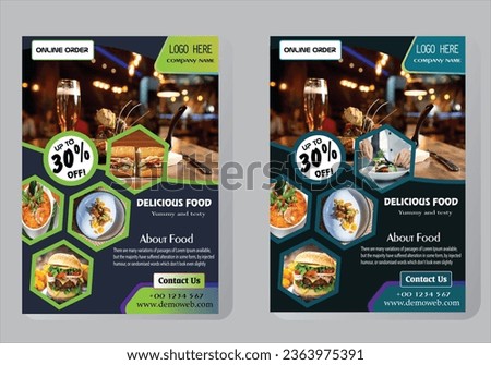 What's the specialty of your restaurant that you want to promote on a flyer? Promote your business with our cool flyer. Here are some ideas and flyer templates that will set your brains into motion! M Royalty-Free Stock Photo #2363975391