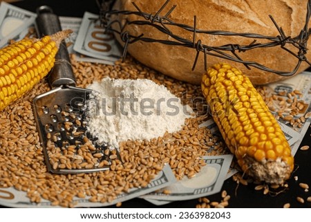 A very rich picture that shows us a very big crisis of bread, corn, wheat, dollars, flour.