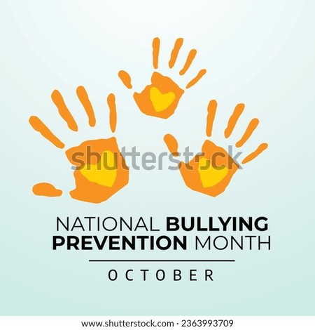 National Bullying Prevention Month design template good for celebration usage. yellow ribbon vector design. flat ribbon design. vector eps 10. Royalty-Free Stock Photo #2363993709