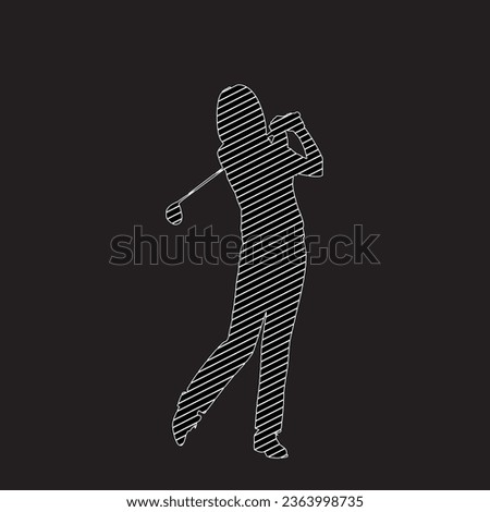 Silhouette of Golfer playing golf. Golfer silhouette Colelction