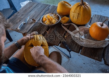 halloween pumpkins ready for carving