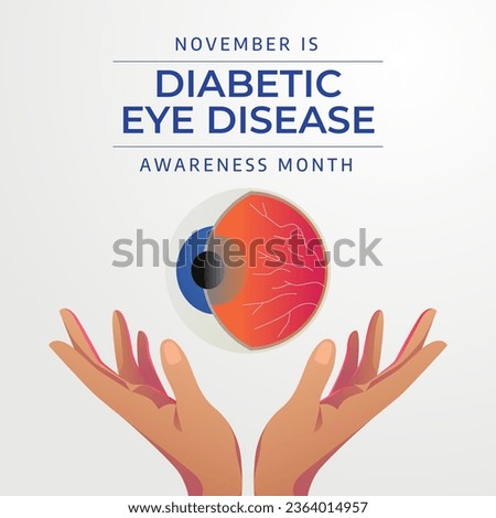 Flyers promoting Diabetic Eye Disease Month or associated events can feature vector pictures regarding the month-long event. design of a flyer, a celebration. Royalty-Free Stock Photo #2364014957