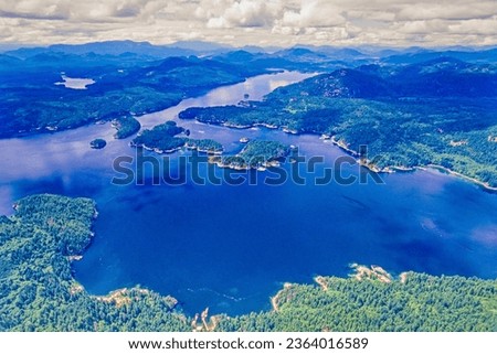 Aerial of Surge Narrows, British Columbia, Canada Royalty-Free Stock Photo #2364016589