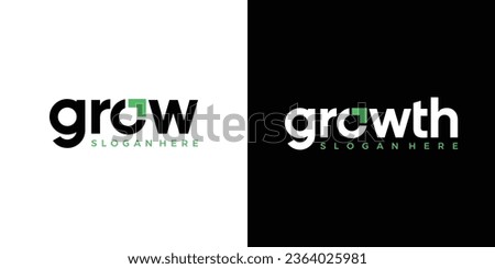 Modern growth logo design wordmark. Abstract arrow shapes logo design in letter O graphic vector illustration. Symbol, icon, creative. Royalty-Free Stock Photo #2364025981