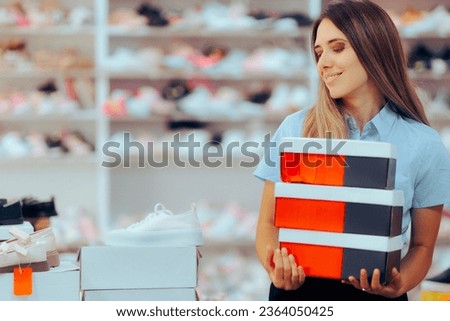 
Shop Assistant Arranging Shoe Boxes in Footwear Store
Hard working salesperson trying to put the foot gear in its place 
 Royalty-Free Stock Photo #2364050425