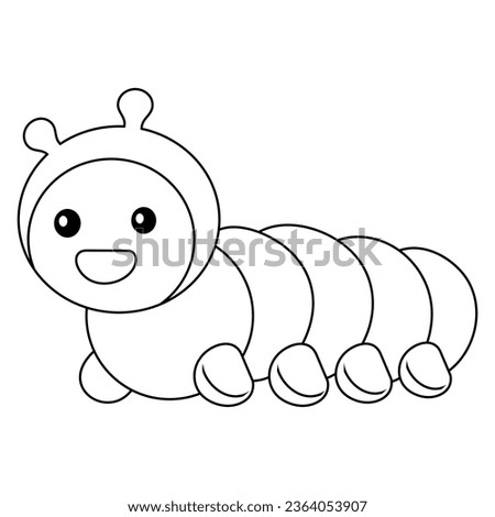 Cool and simple caterpillar animal vector icon image