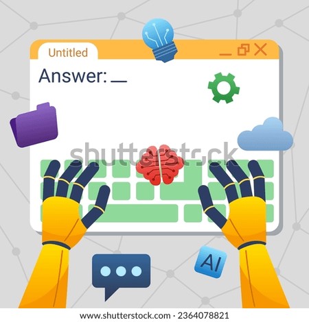 Automated artifical intelligence typing chat on screen. Royalty-Free Stock Photo #2364078821