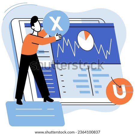 User experience design. Vector illustration. UX UI design, toolset for crafting engaging software experiences User experience design, pursuit of user-friendly interface in software design UX, compass