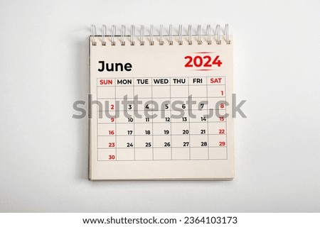 June 2024. Resolution, strategy, solution, goal, business and holidays. Date - month June 2024. Page of annual monthly calendar - June 2024