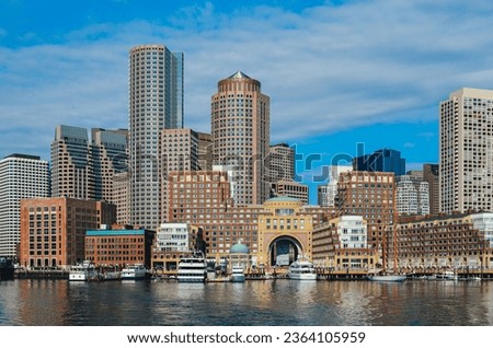 Boston downtown skyline and harbour,USA