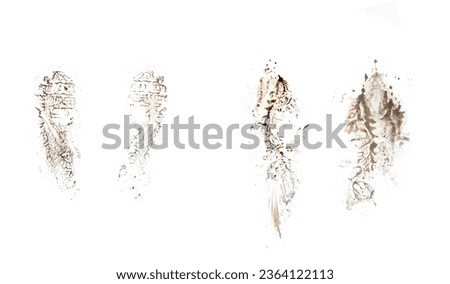 Black footprint isolated on white background, top view Royalty-Free Stock Photo #2364122113