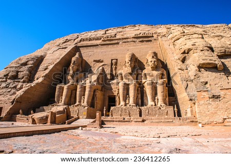 Colossus of The Great Temple of Ramesses II, Abu Simbel, Egypt Royalty-Free Stock Photo #236412265