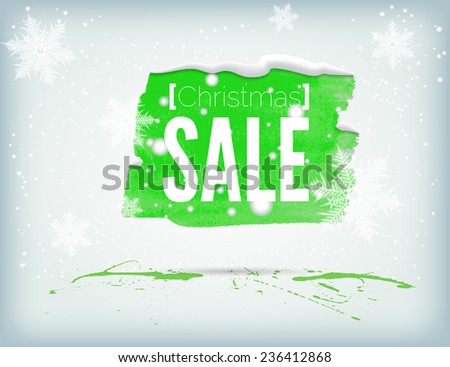 Christmass inky banner with snowflakes