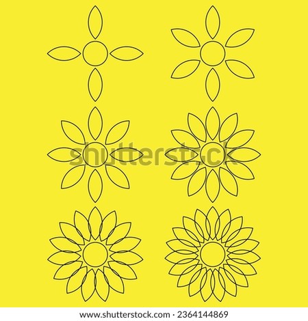 vector graphic of abstract flower line art style number one design model. can be used for clip art or elements in further designs